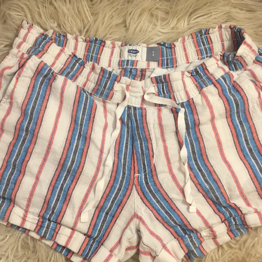 Multicolored Stripped Linen Shorts